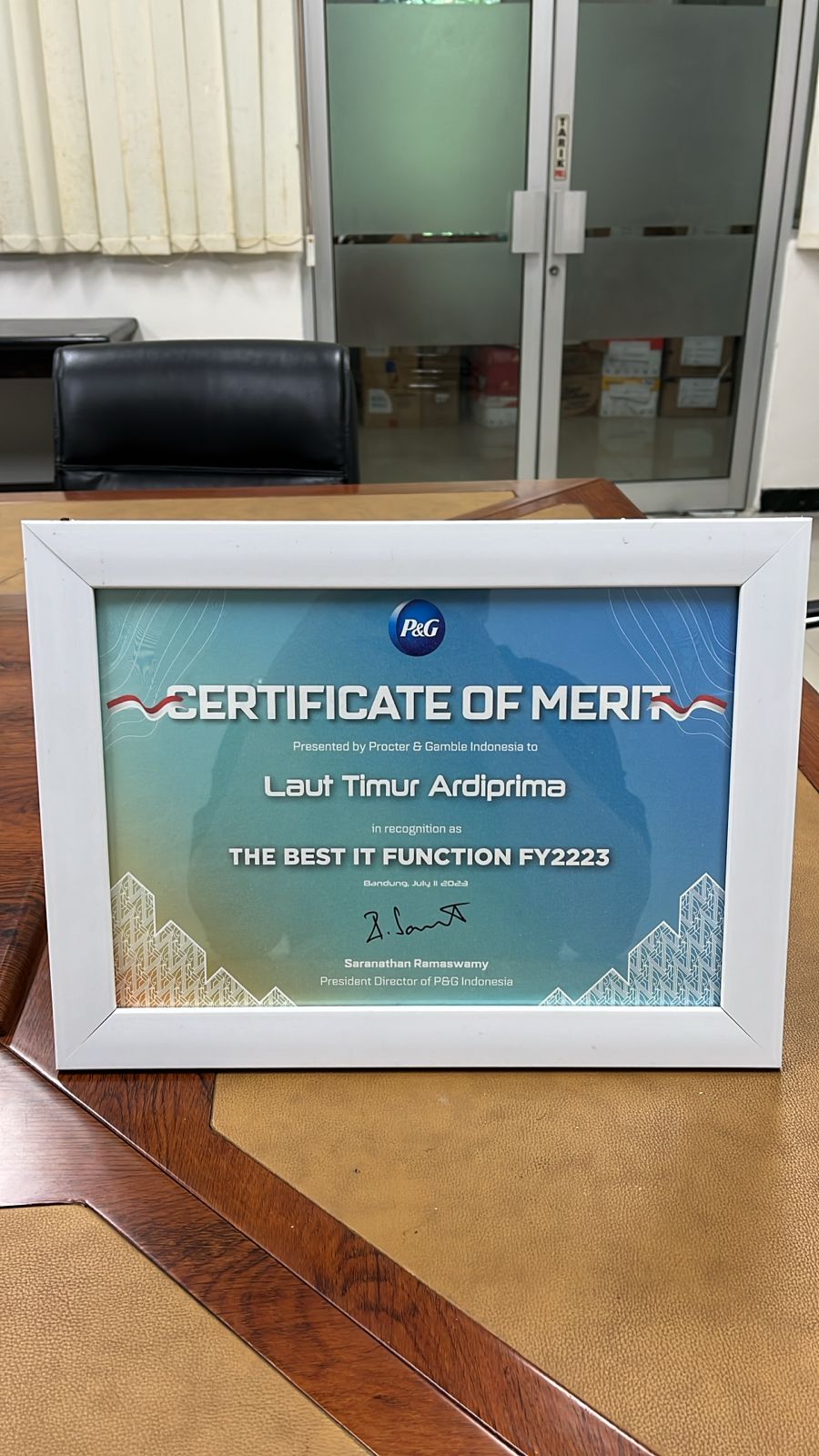 Certificate Of Merit "The Best IT Function FY2223" Certificate Of Merit "The Best IT Function FY2223"